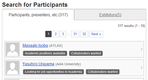 Search for Participants and Presenters